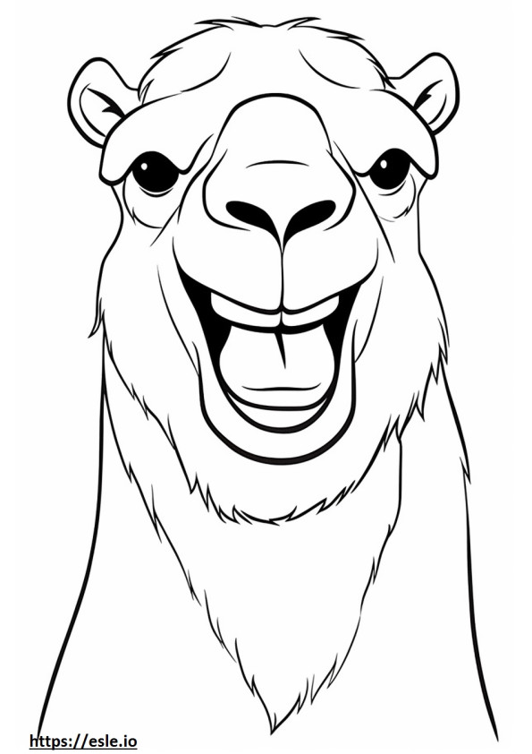Coloriage Emoji sourire de chameau de Bactriane à imprimer