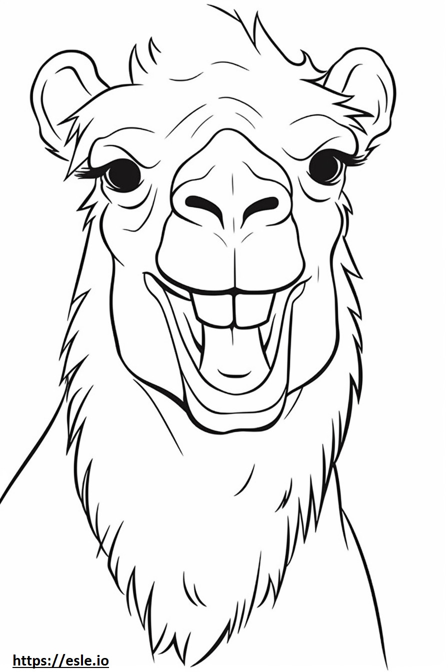 Bactrian Camel mosoly emoji szinező