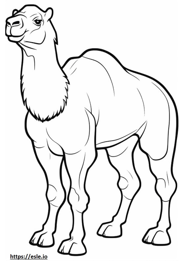 Coloriage Caricature de chameau de Bactriane à imprimer