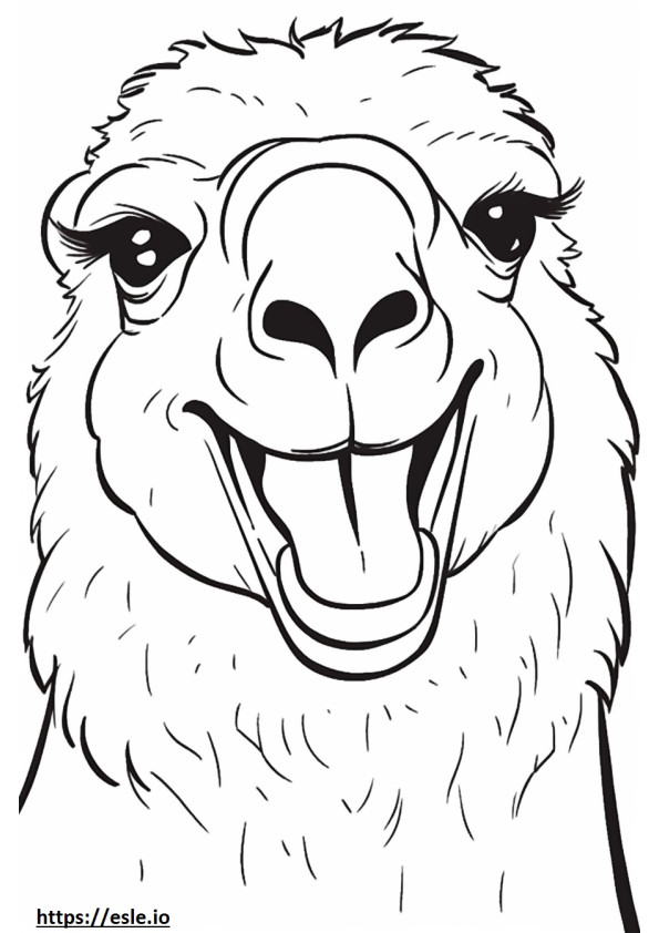 Bactrian Camel smile emoji coloring page