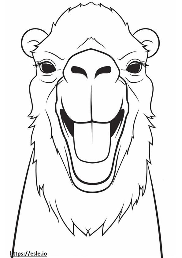 Bactrian Camel smile emoji coloring page