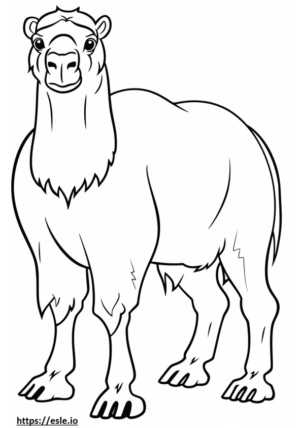 Dibujos animados de camello bactriano para colorear e imprimir
