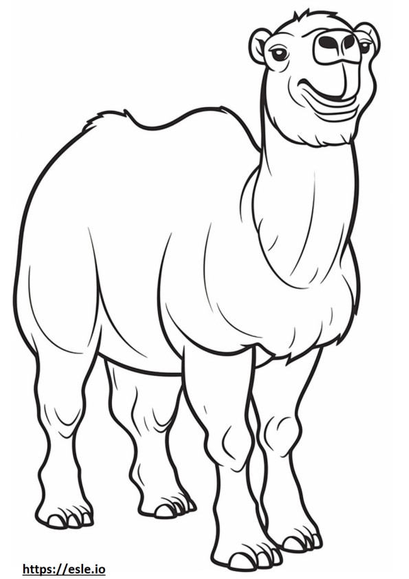 Bactrian Camel happy coloring page