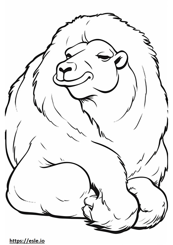 Bactrian Camel Sleeping coloring page