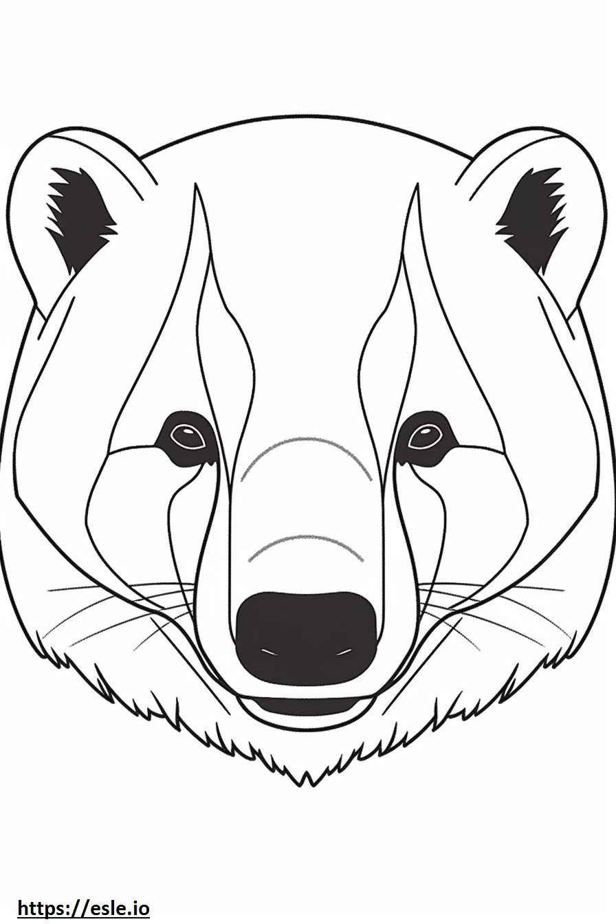 Badger face coloring page
