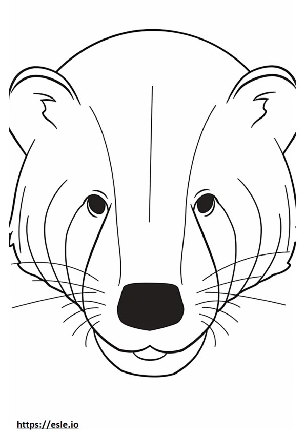 Badger face coloring page