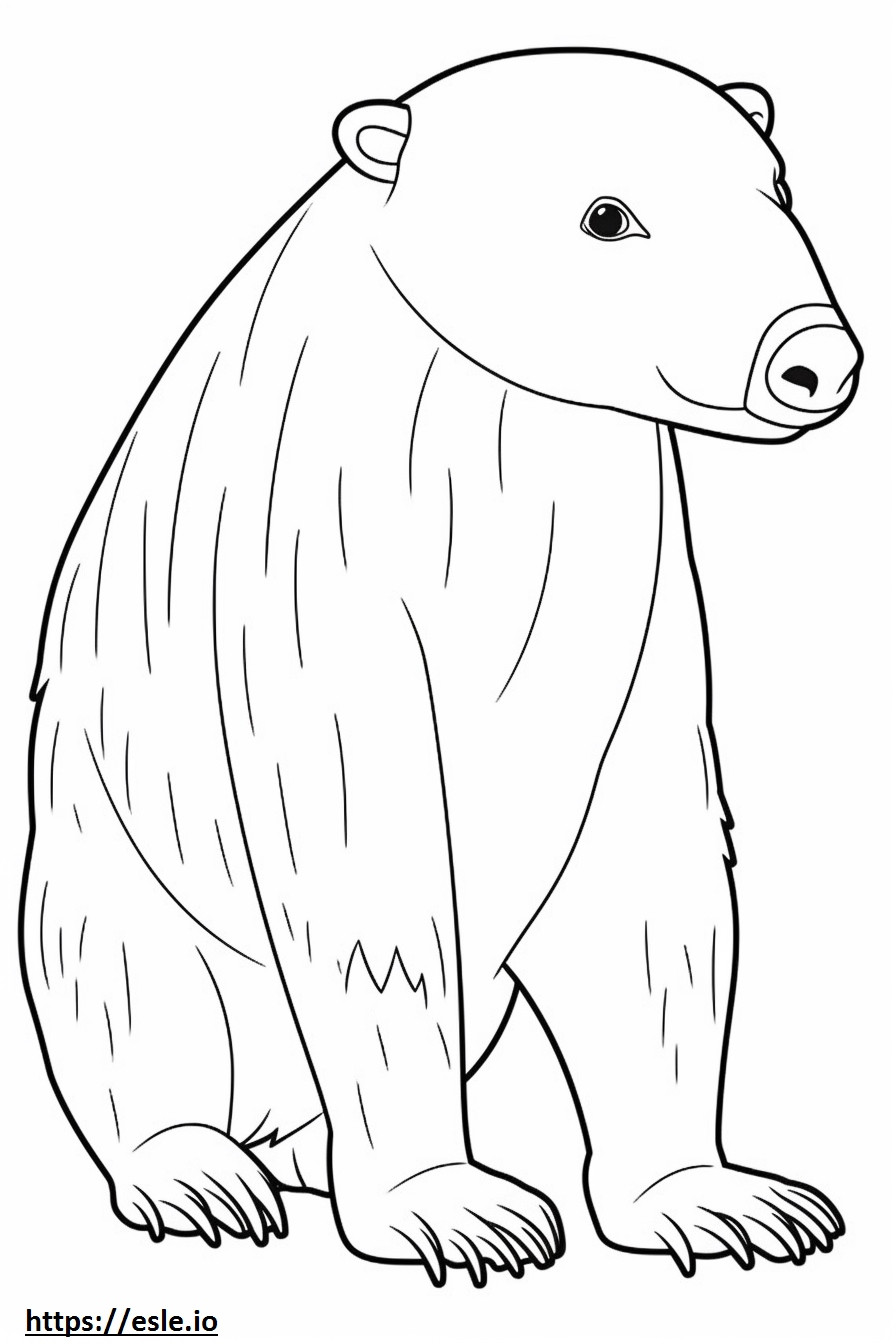 Badger baby coloring page