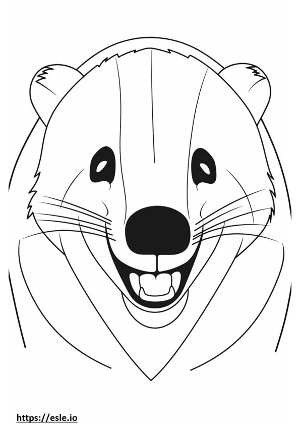 Badger smile emoji coloring page