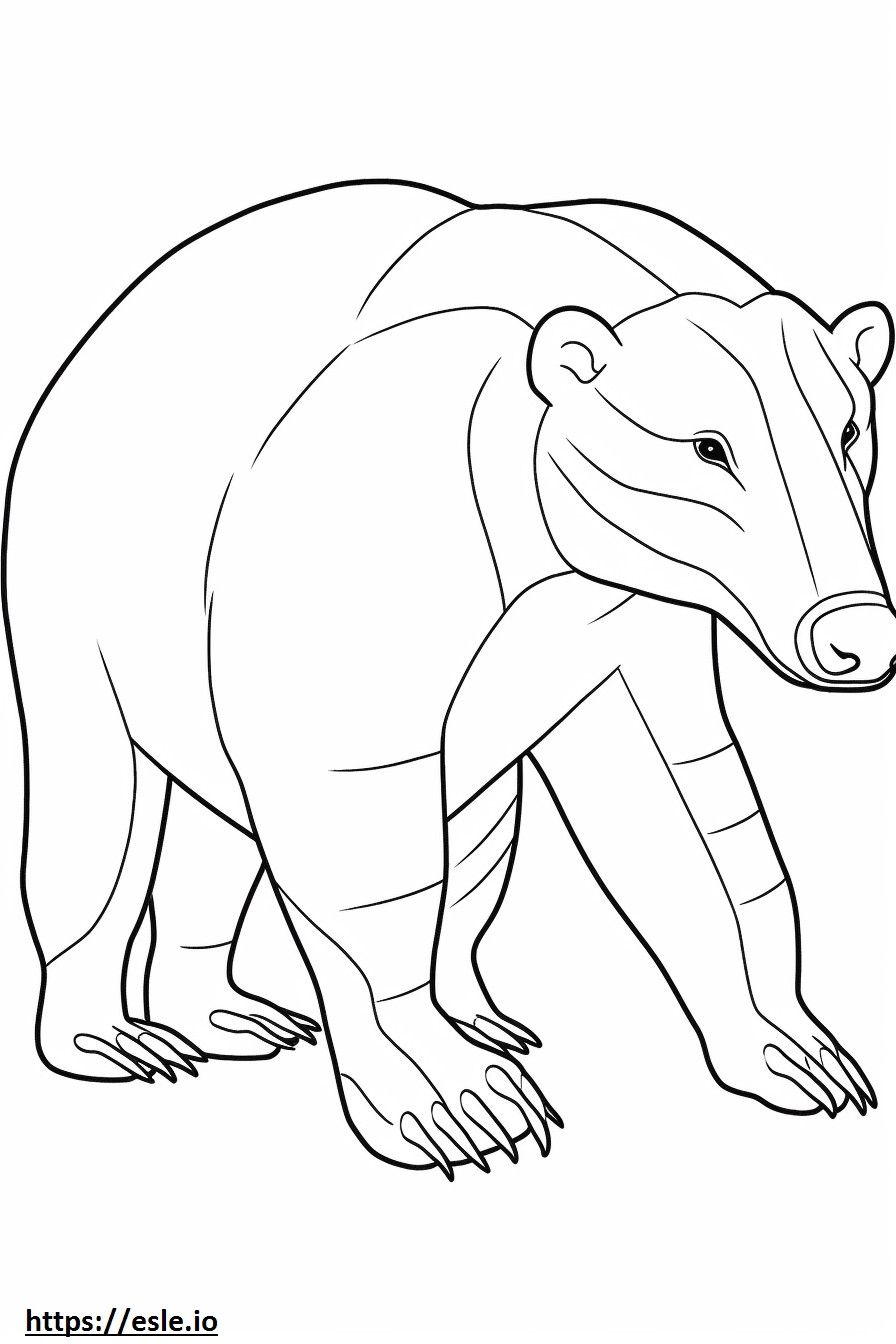 Badger cartoon coloring page