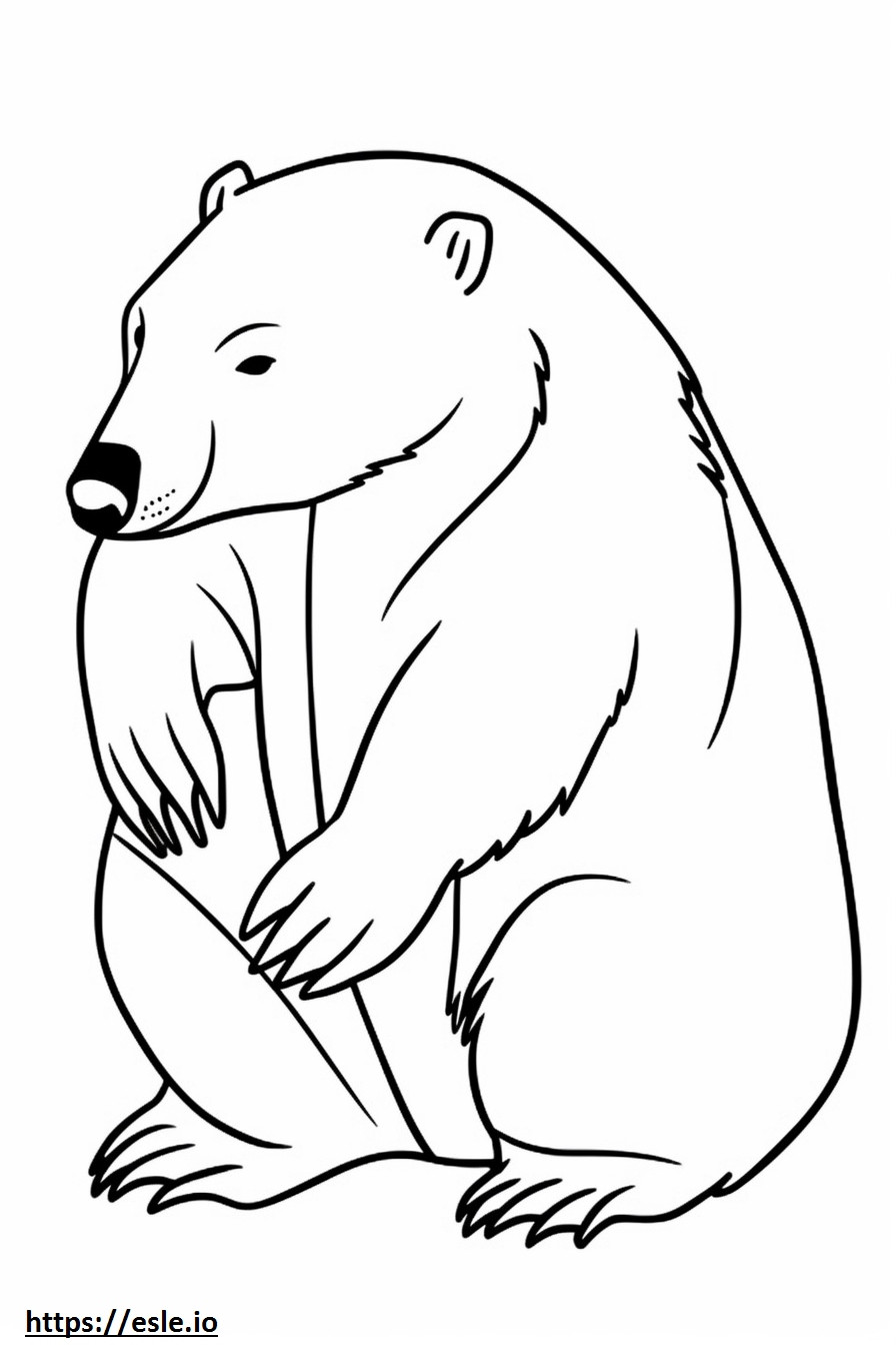 Badger cute coloring page
