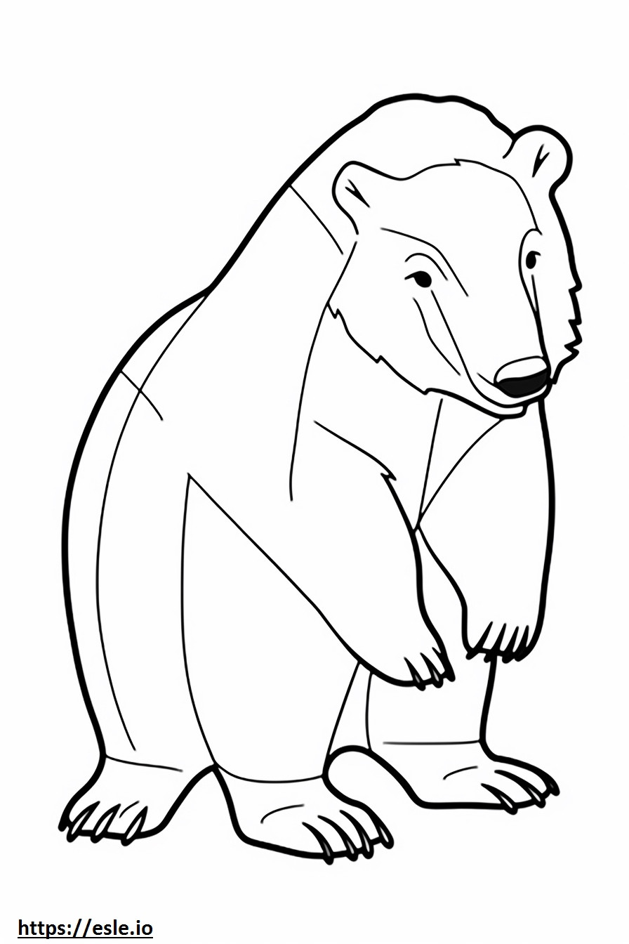Badger happy coloring page