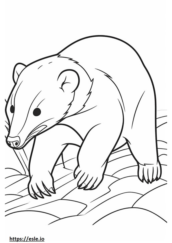 Badger happy coloring page