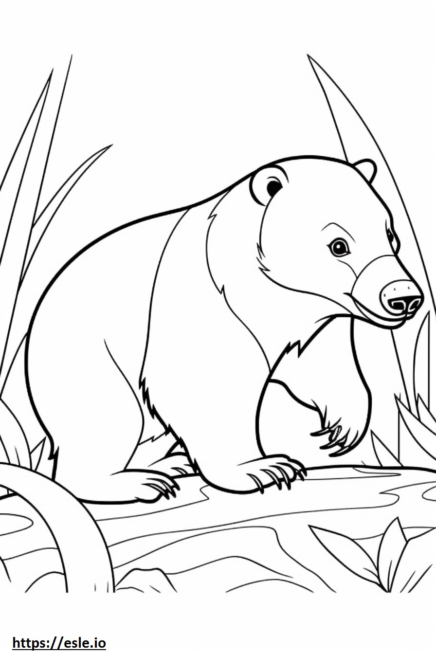 Badger Playing coloring page