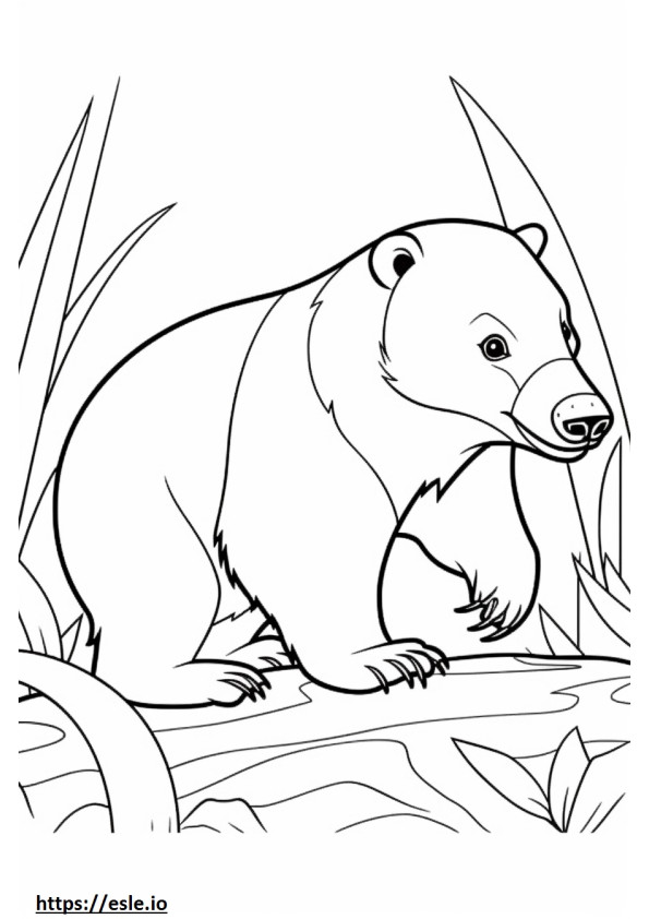 Badger Playing coloring page