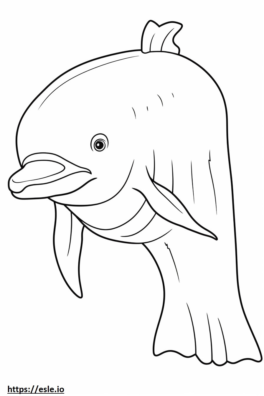 Dziecko wieloryba fiszbinowego kolorowanka