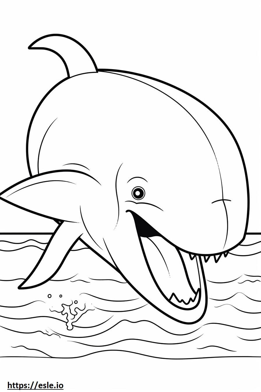 Emoji senyum Paus Baleen gambar mewarnai