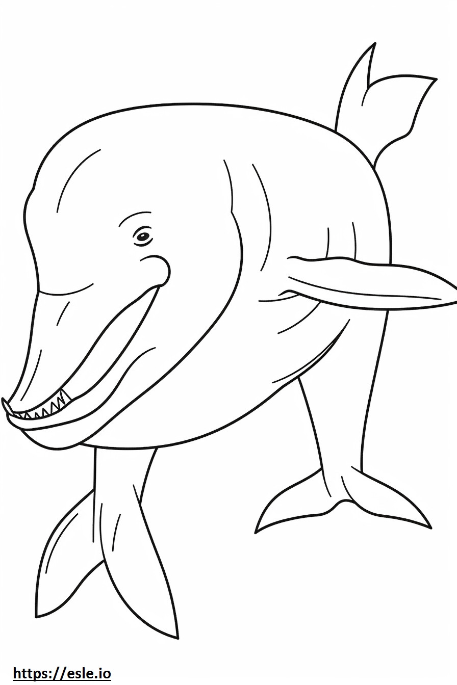 Coloriage Caricature de baleine à fanons à imprimer