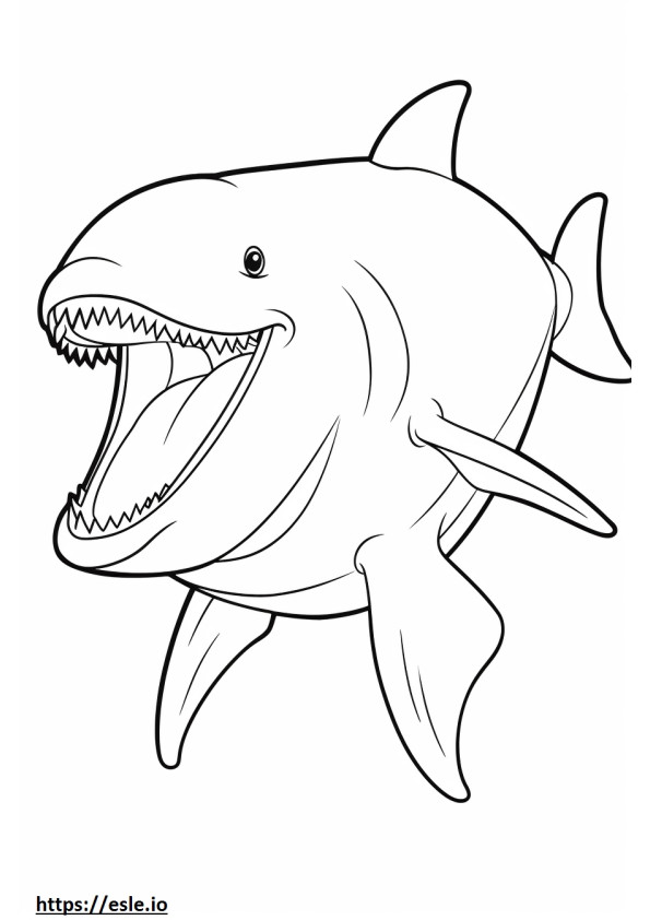 Baleen Whale smile emoji coloring page