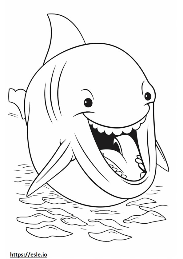 Emoji de sonrisa de ballena barbada para colorear e imprimir
