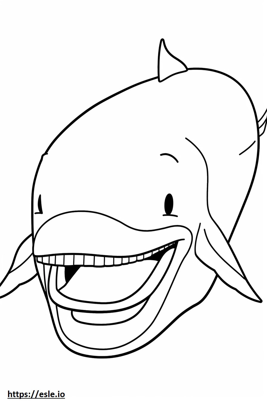 Baleinwalvis glimlach emoji kleurplaat kleurplaat