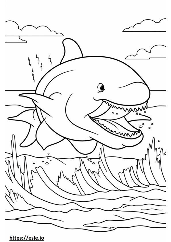 Baleen Whale cartoon coloring page