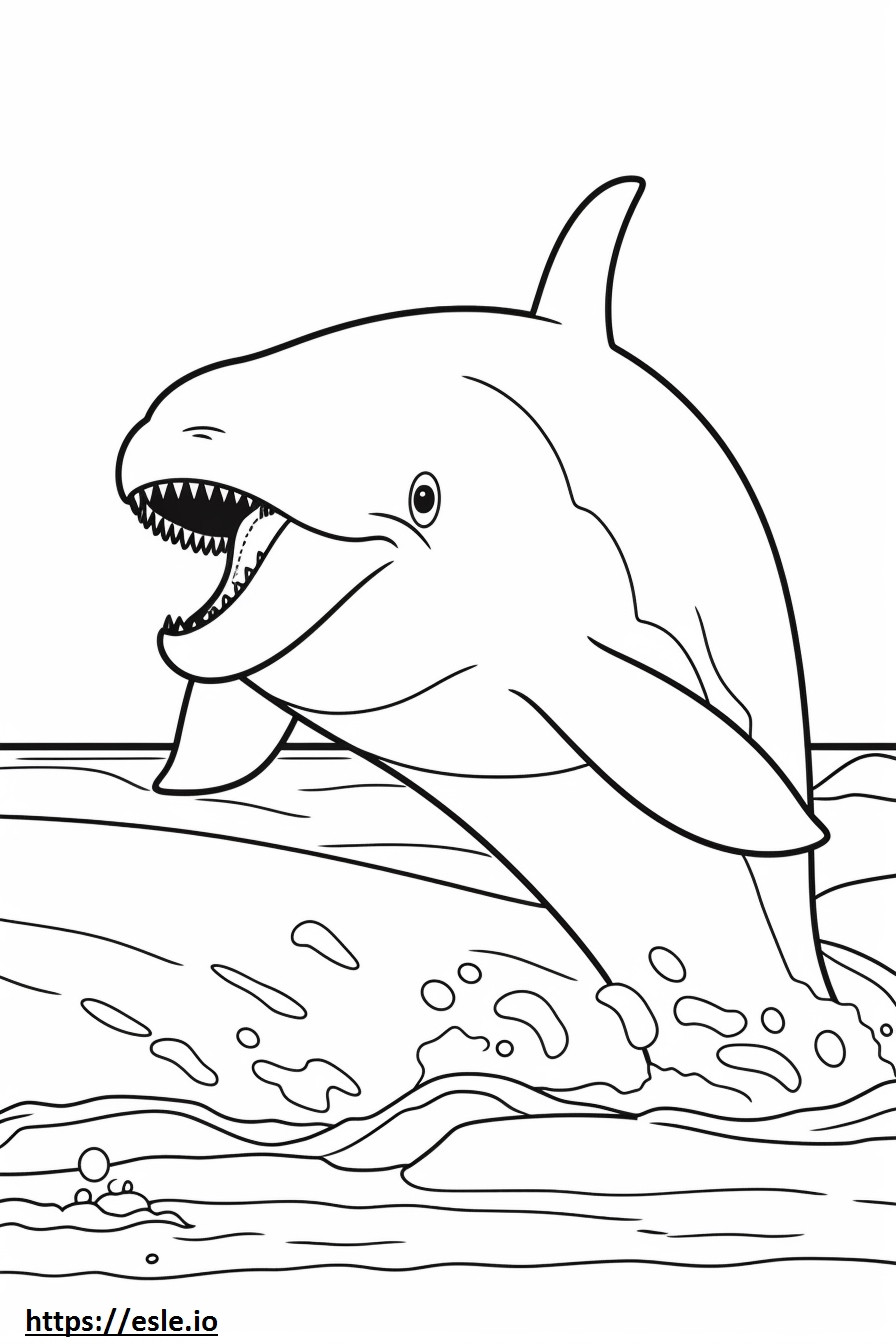 Baleia de barbatana feliz para colorir