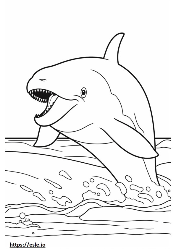 Wieloryb Baleen szczęśliwy kolorowanka