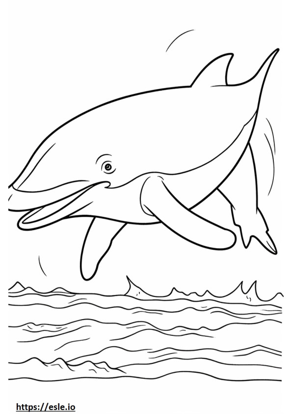 Baleen Whale onnellinen värityskuva