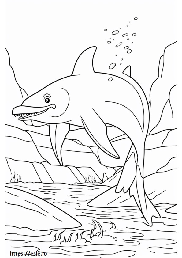 Baleen Whale Playing coloring page