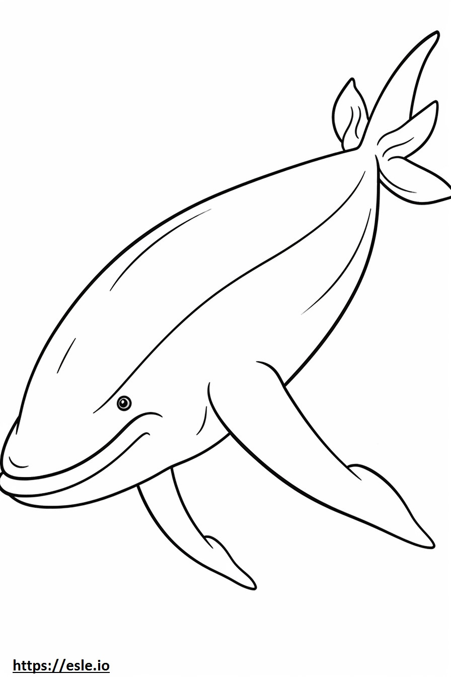 Baleen Whale Kawaii värityskuva
