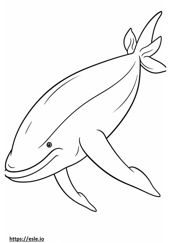 Baleia de barbatana Kawaii para colorir
