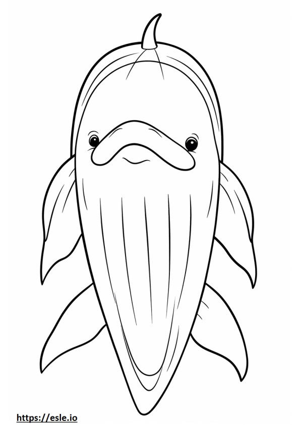 Baleen Whale Kawaii coloring page