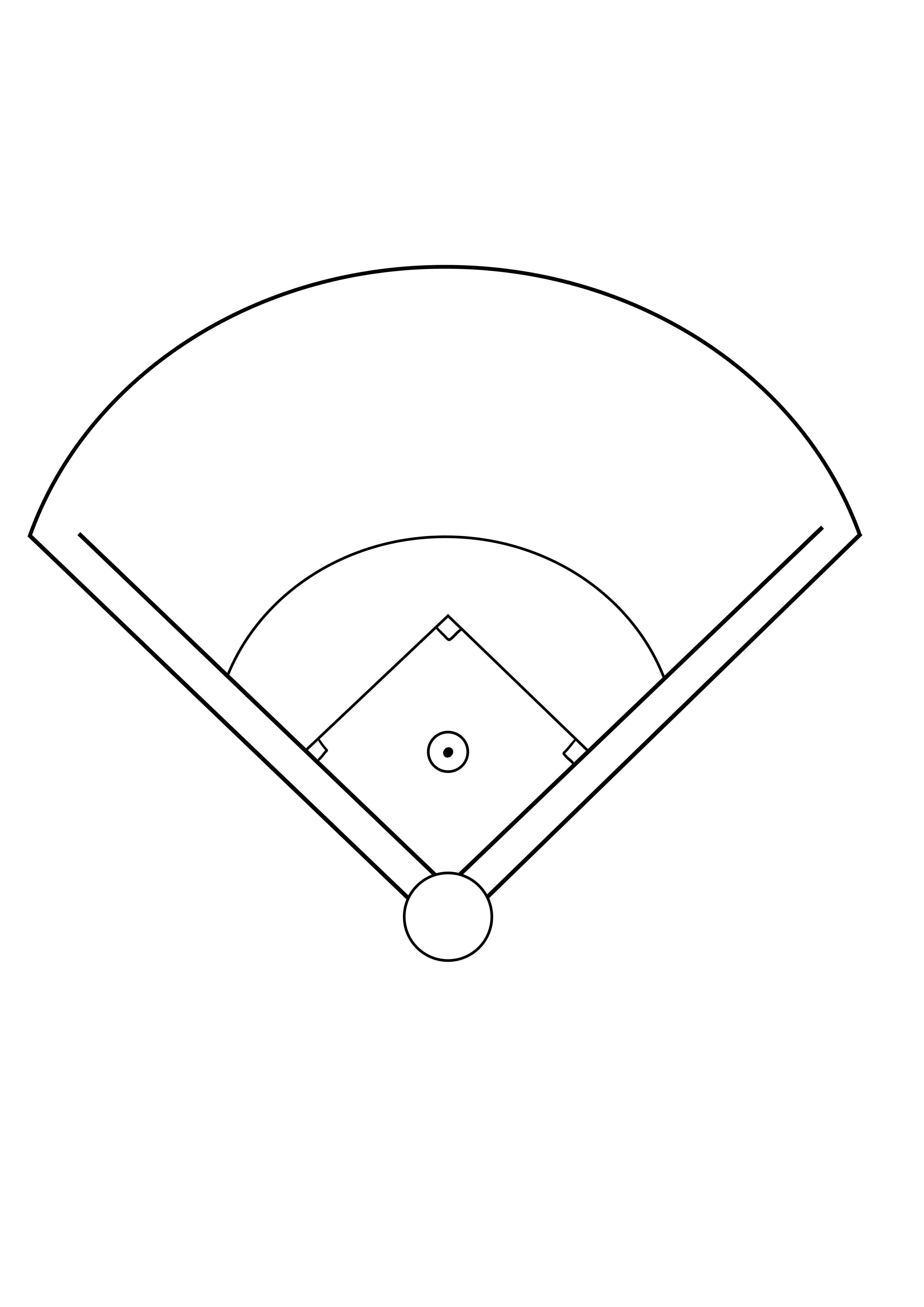 Baseball-Diamant kostenlos zum Speichern und Ausmalen für später