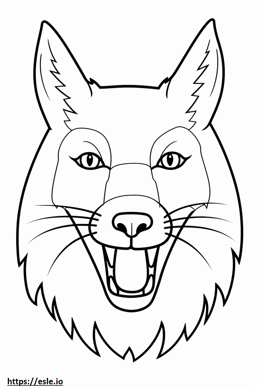 Balkan Lynx smile emoji coloring page