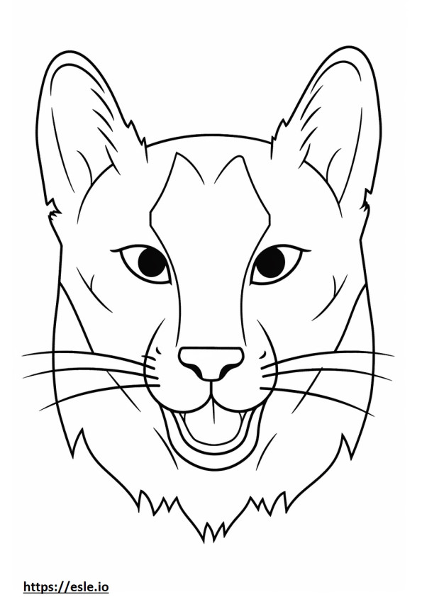 Coloriage Emoji sourire du Lynx des Balkans à imprimer