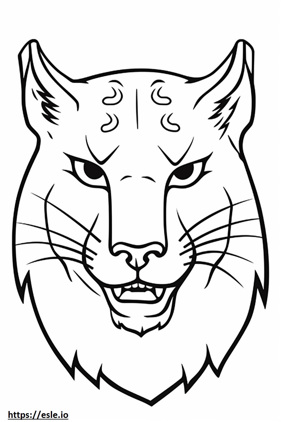 Balkan Lynx smile emoji coloring page