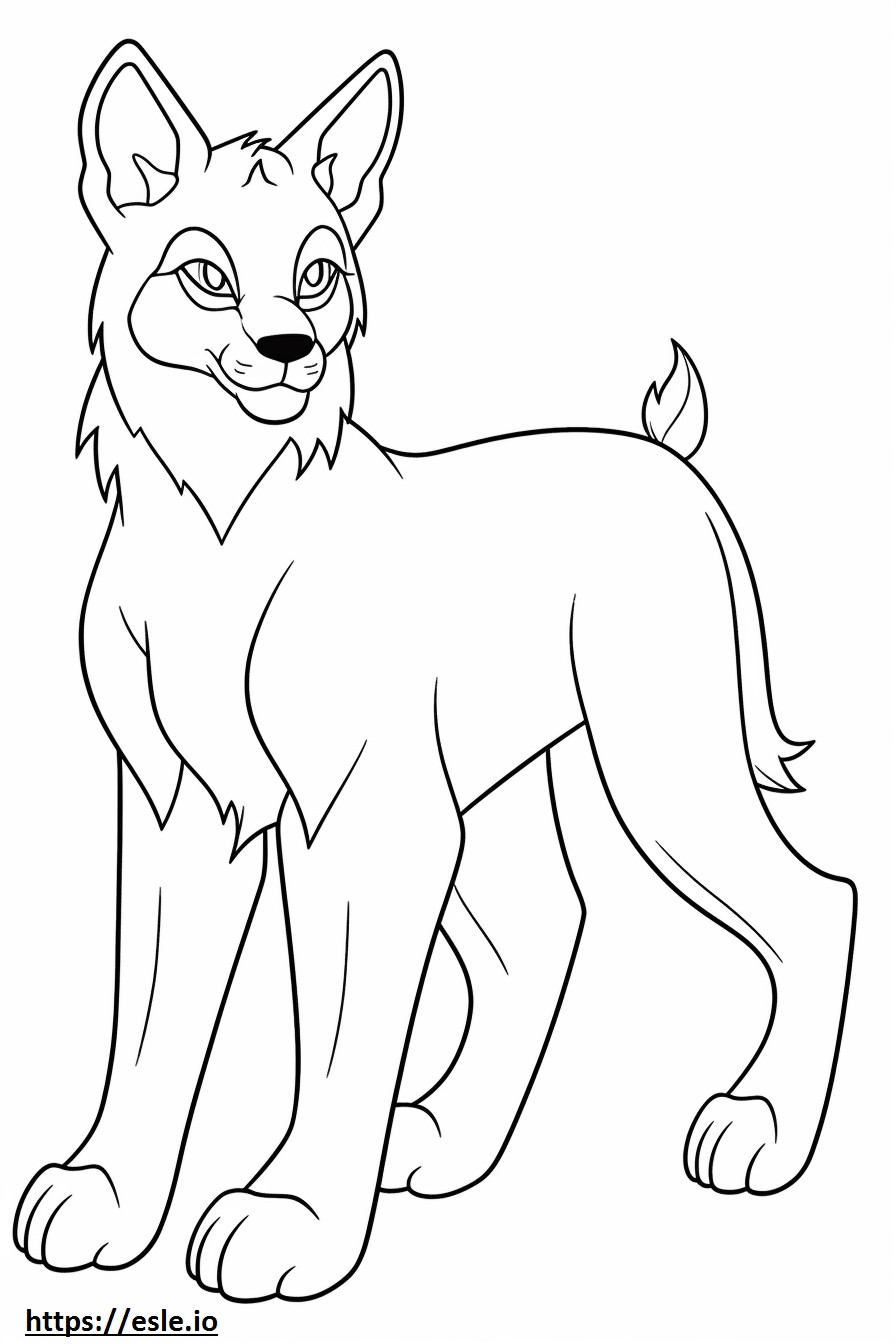Balkan Lynx cartoon coloring page