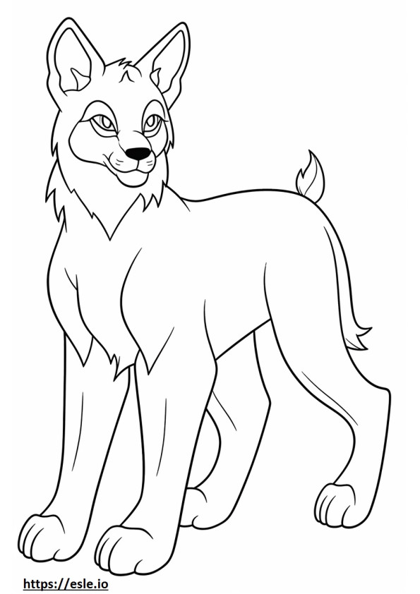Balkan Lynx cartoon coloring page