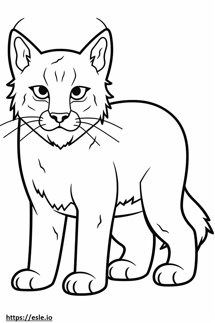 Balkan Lynx Kawaii coloring page