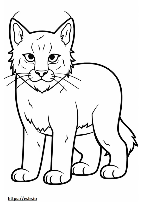 Balkan Lynx Kawaii kleurplaat