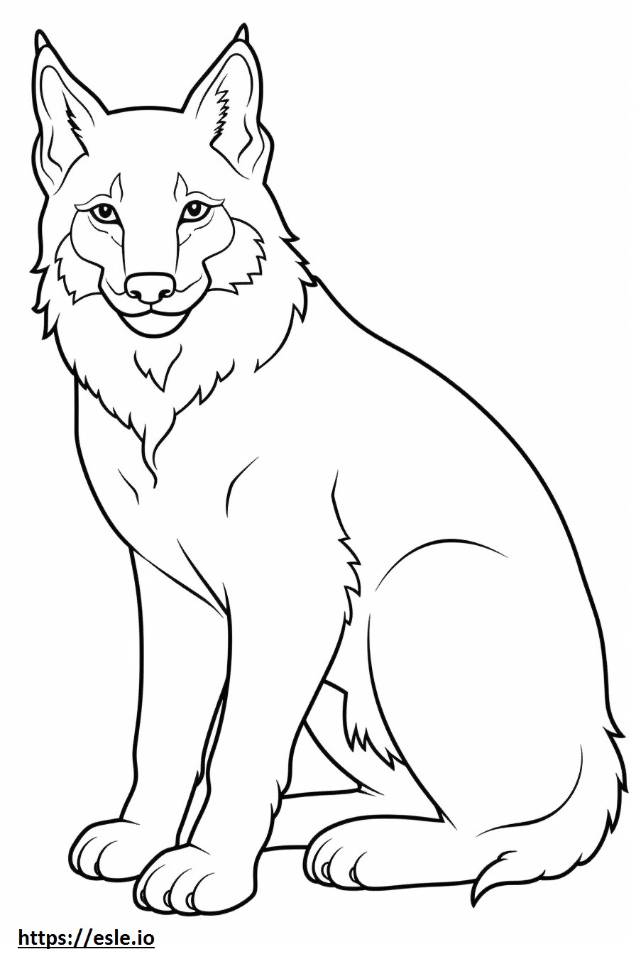 Balkan Lynx Friendly coloring page