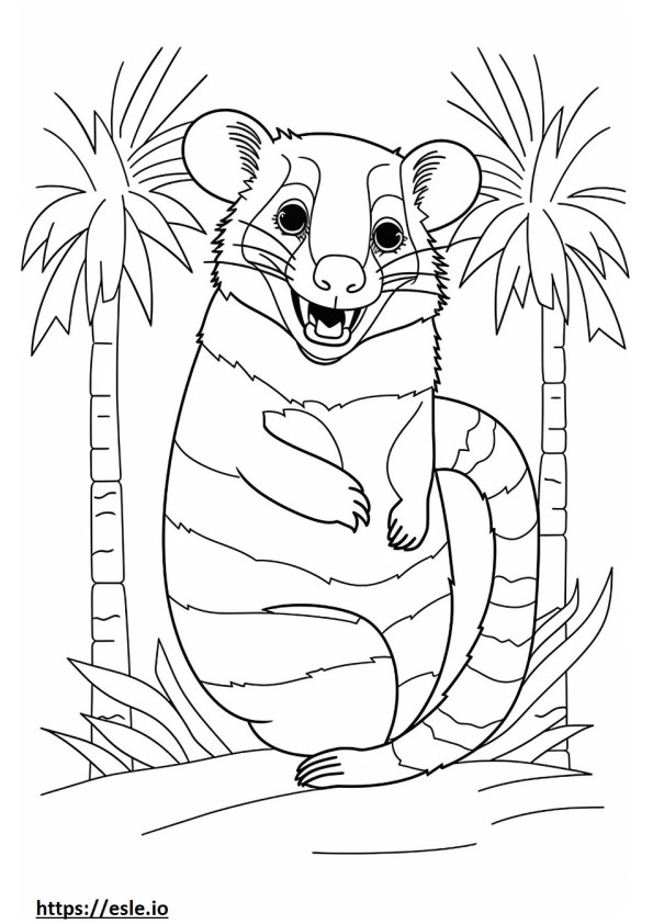 Banded Palm Civet smile emoji coloring page