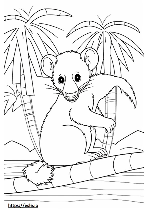 Banded Palm Civet Kawaii coloring page