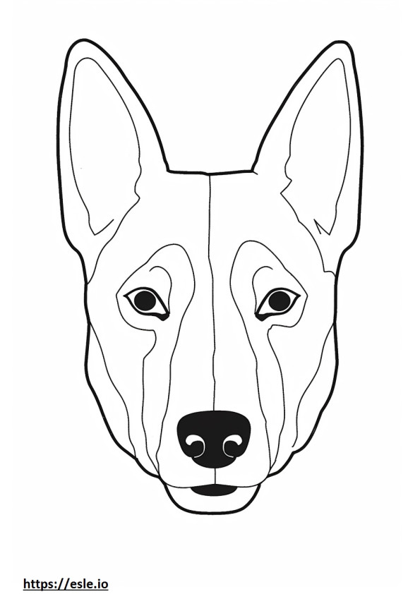 Coloriage Visage de chien Basenji à imprimer
