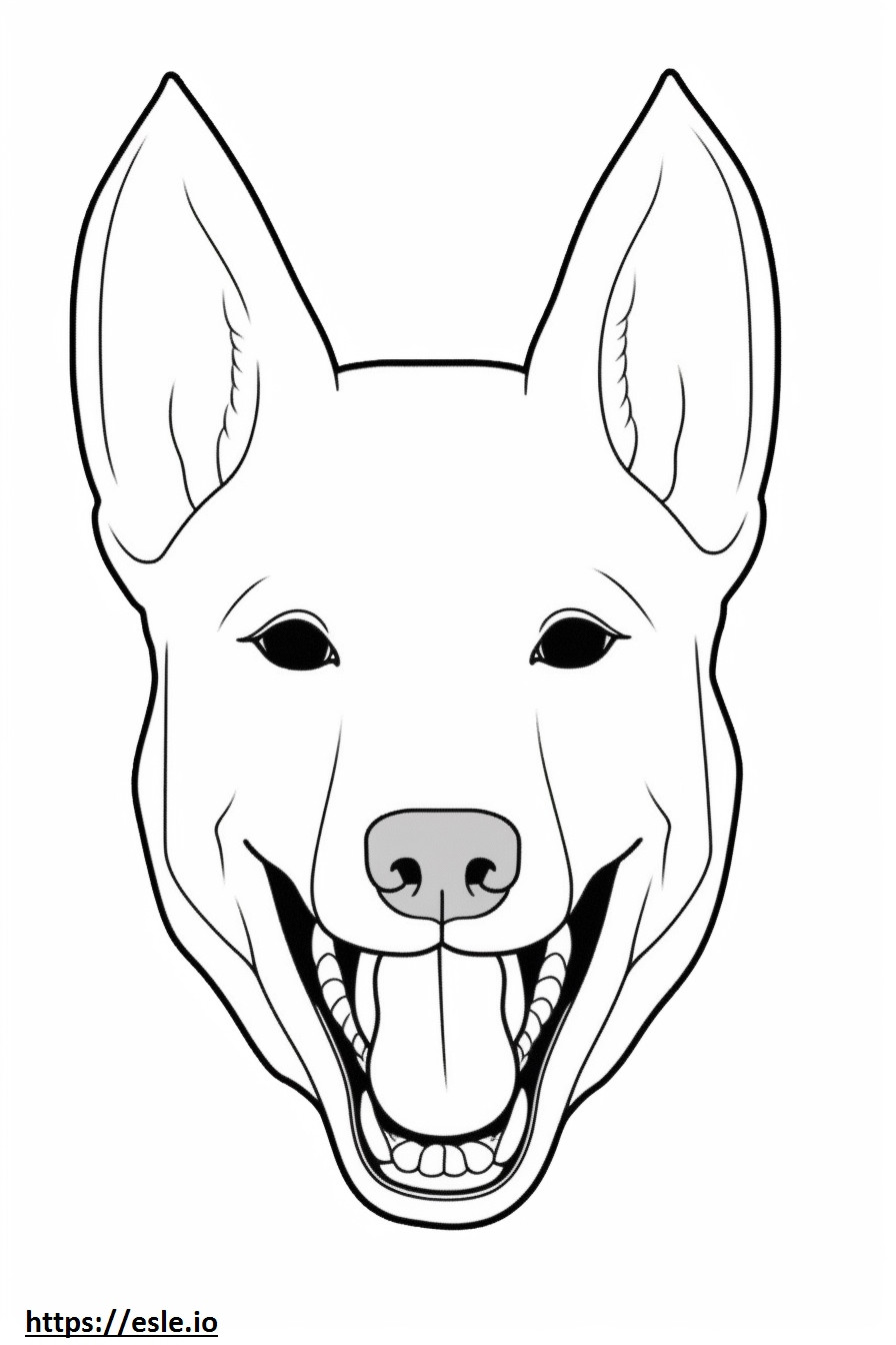 バセンジー犬の笑顔の絵文字 ぬりえ - 塗り絵