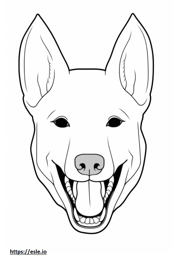 Emoji de sorriso de cachorro Basenji para colorir