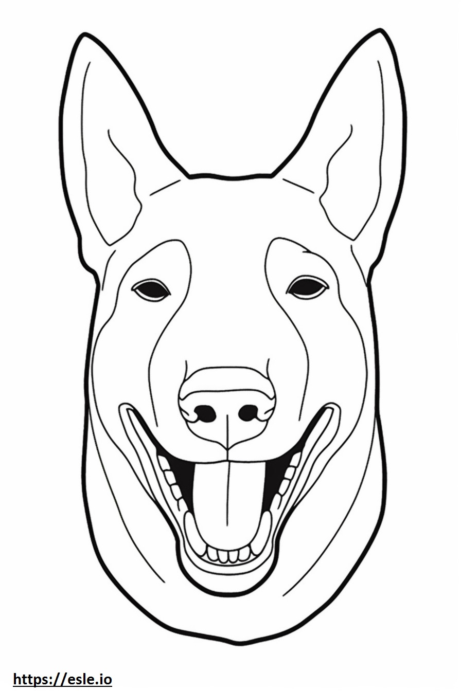 Emoji de sorriso de cachorro Basenji para colorir