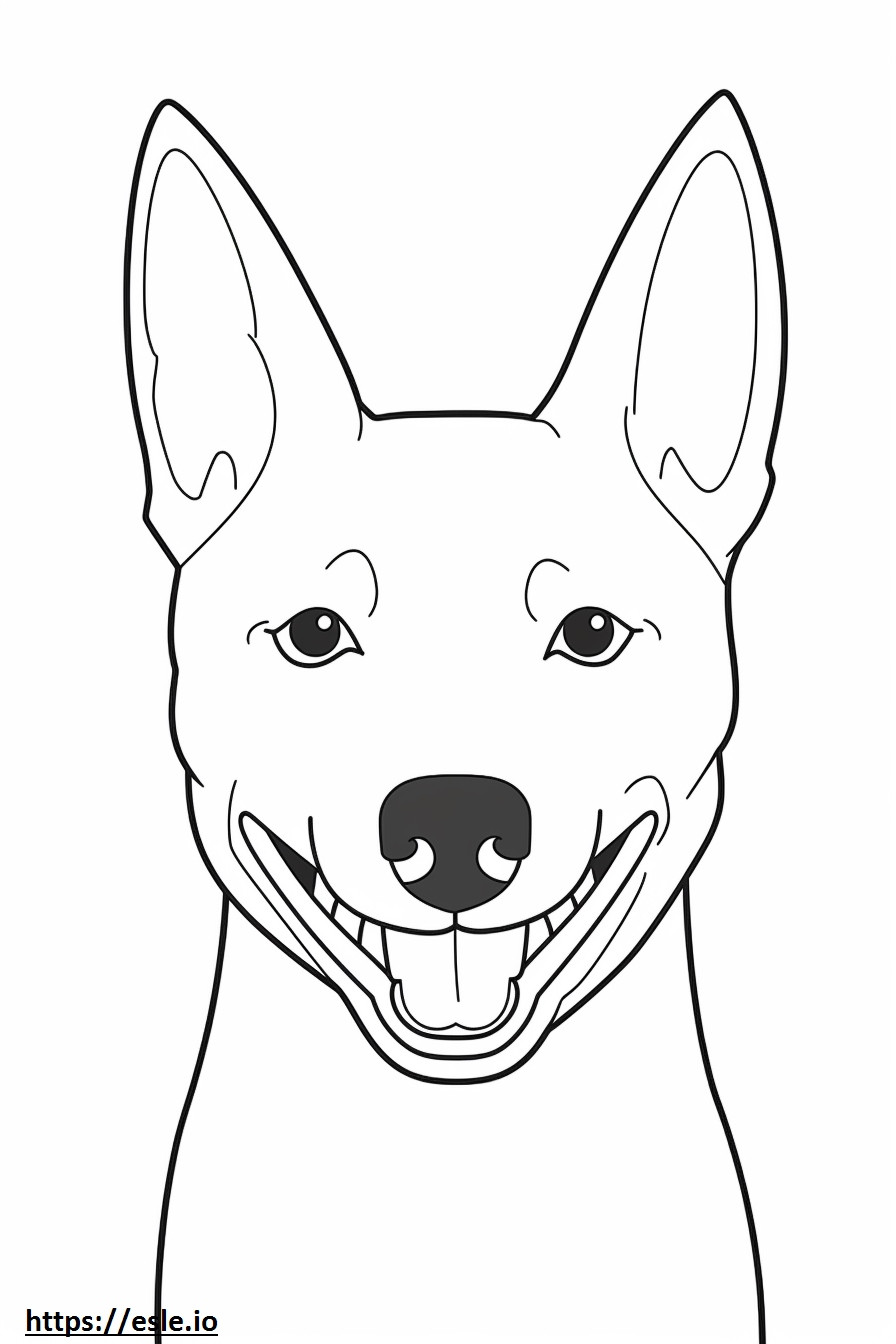 Basenji Dog-glimlachemoji kleurplaat kleurplaat