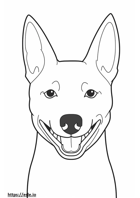 Emoji senyum Anjing Basenji gambar mewarnai