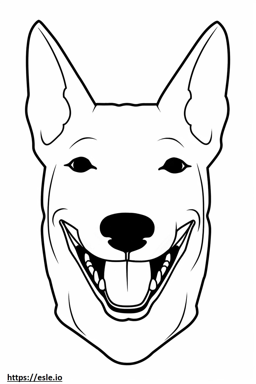 Emoji de sonrisa de perro Basenji para colorear e imprimir